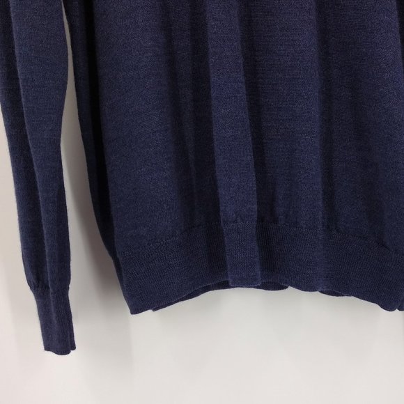 HARRISON DAVIS Sweater Men's XL Blue Fine Merino Wool 1/2 Zip Pullover Classic - Picture 4 of 8